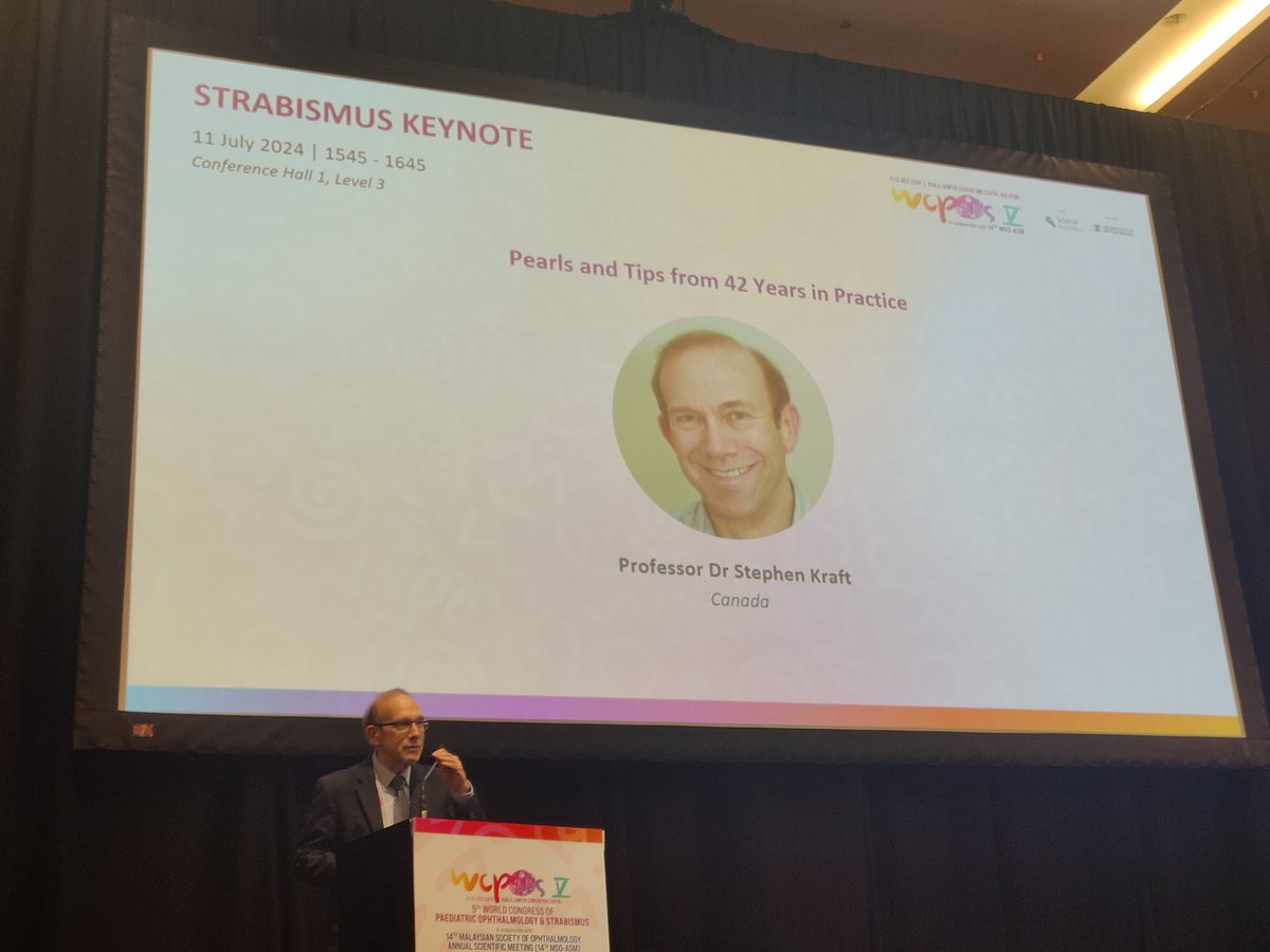 WSPOS's tweet image. Strabismus Keynote Lecture by Dr Stephen Kraft with an amazing introduction by David Granet. Live now 
With
@WSPOS at #wcposV
@nischalkk @Rameshkekunnaya