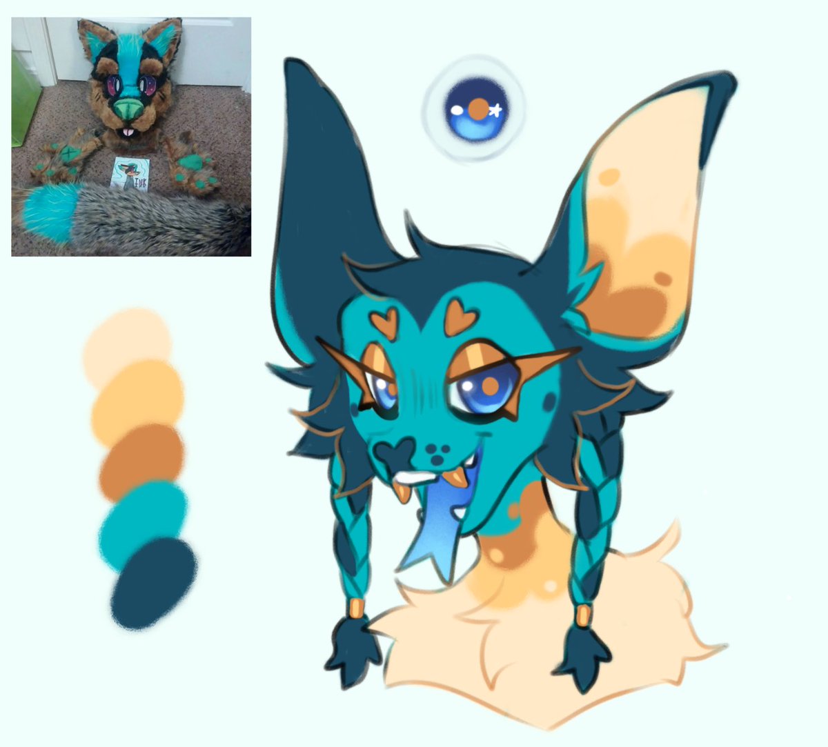 JMEKJMEK's tweet photo. @StingraySuits Turned him into a beach themed wolf-bat with huge eyelashes 👁️✨ https://t.co/r7IRDvSioR