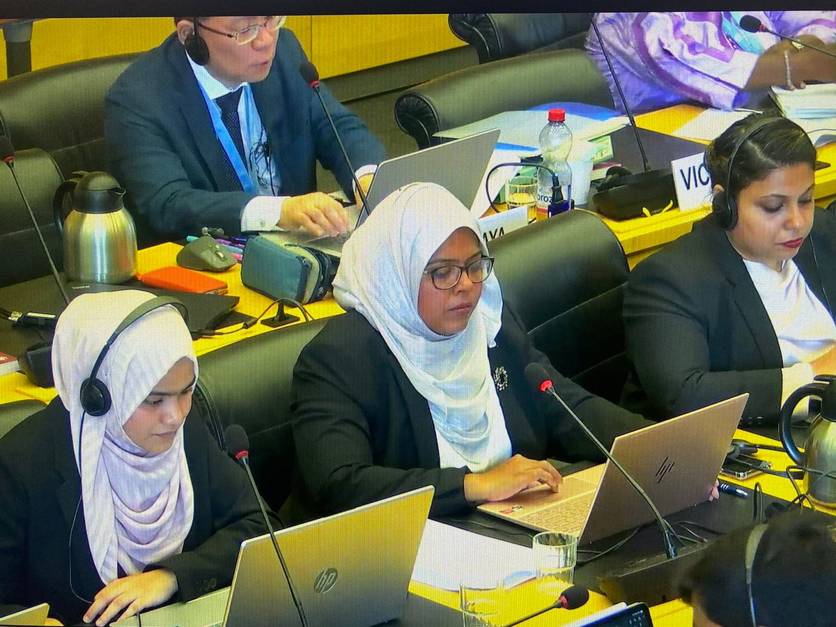 judiciarymv's tweet photo. The Second Periodic Report submitted by the Maldives under the ICCPR was reviewed at the 141st Session of the Human Rights Committee from July 9th to 10th, 2024, in Geneva, Switzerland. (1/2) https://t.co/4e8Yxnm33Q