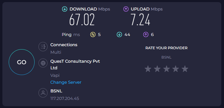 LightningStarS6's tweet photo. #tatakabsnl MERE BSNL KA SPEED. hamare area me bsnl ka 5G testing chal raha hai https://t.co/oXE0PbDm5i