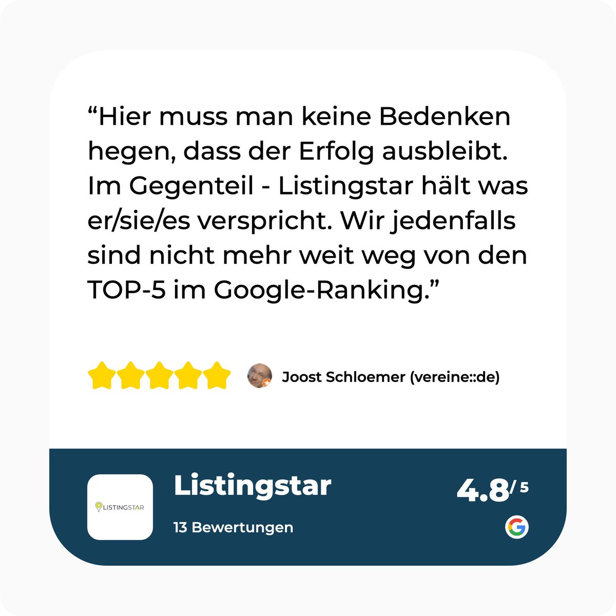 Danke Joost für Deine motivierende Bewertung auf Google!
Hier findet ihr weitere Bewertungen: maps.google.com/maps?cid=14763…
#bewertungen #googlemybusiness #motivation #lokalseo #seo #ranking #listingstar