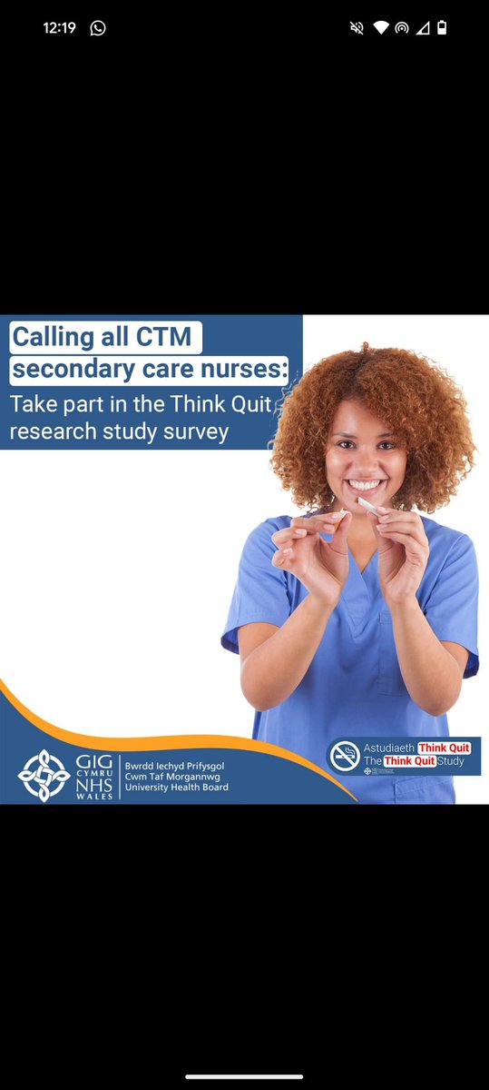 Calling all CTM secondary care nurses: Take part in the Think Quit research study survey about your experiences of discussing smoking with hospital patients. It takes 10-15 minutes, just follow this link to complete the survey: smartsurvey.co.uk/s/THINKQUIT/ 
Please reshare