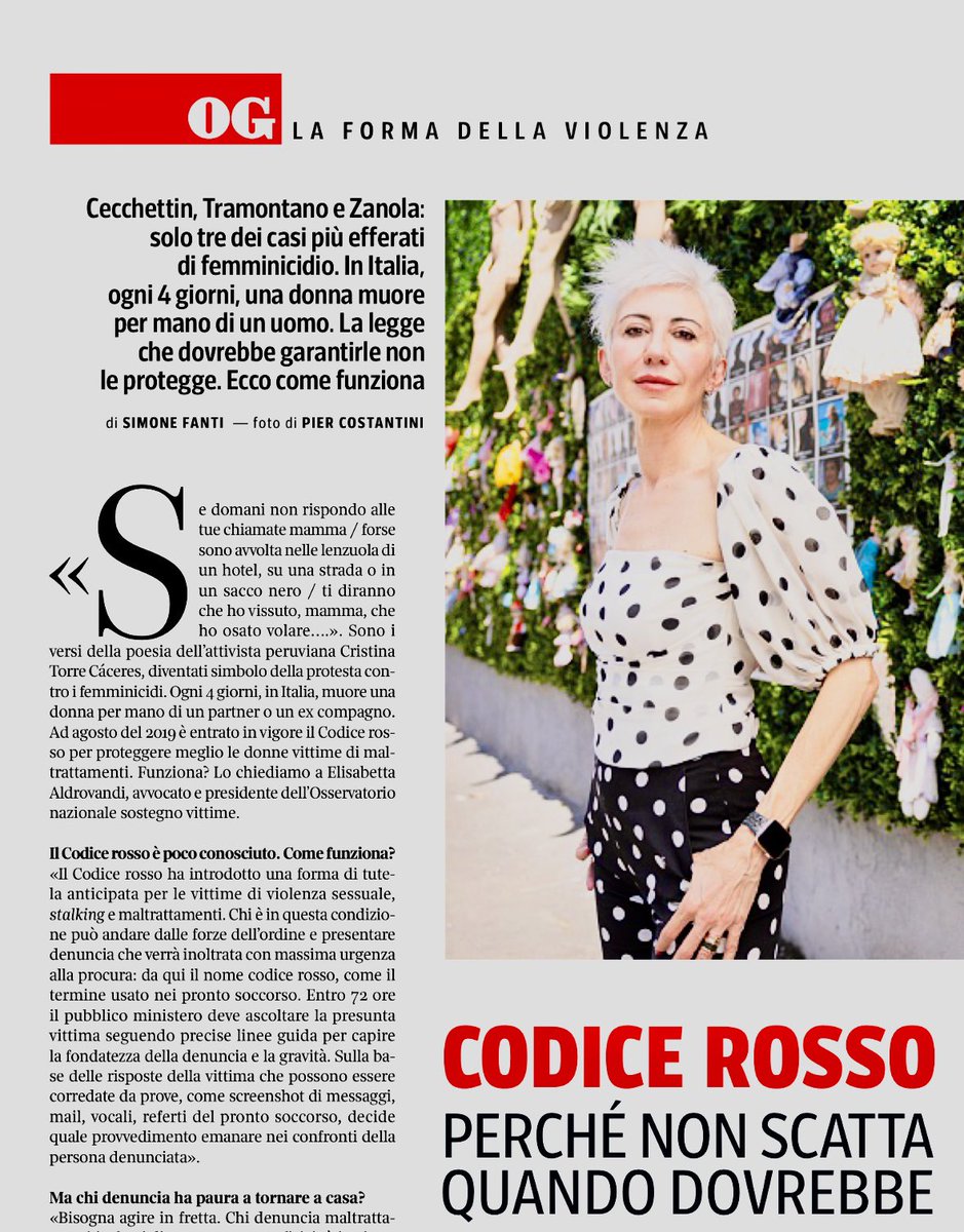 EliAl73's tweet photo. Grazie al settimanale OGGI che sul nuovo numero in edicola mi ha dedicato una lunga intervista, fatta dal bravissimo Simone Fanti, sul Codice Rosso, su come prevenire la violenza domestica e di genere e punire rieducare efficacemente i colpevoli. @oggisettimanale @AndreaBiavardi https://t.co/QUXkdXk51q