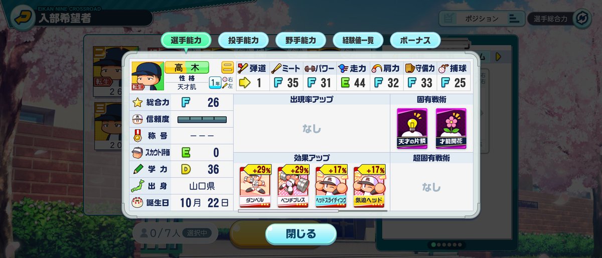 転生OBで天才肌の選手とか出るんだね。初めて見たよ。

#栄冠クロス