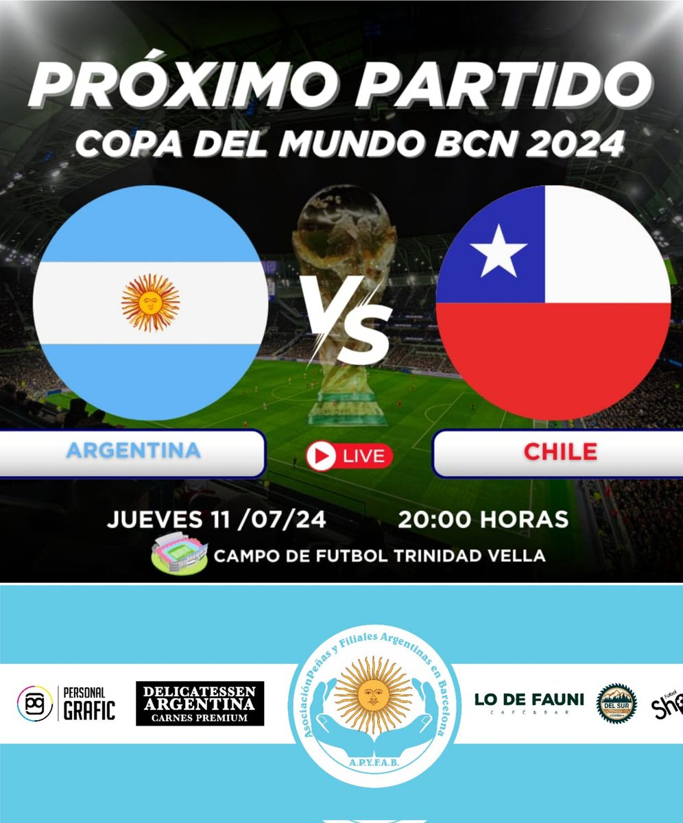 Hoy juega el combinado de peña y filiales, La selección de Barcelona, Vamos Muchachos, que tenemos que ganar.🇦🇷🇦🇷 #argentinosencataluña #argentinosenbarcelona <a href="/afa/">AFA</a> <a href="/DiarioOle/">Diario Olé</a> <a href="/LigaAFA/">Liga Profesional de Fútbol</a> @