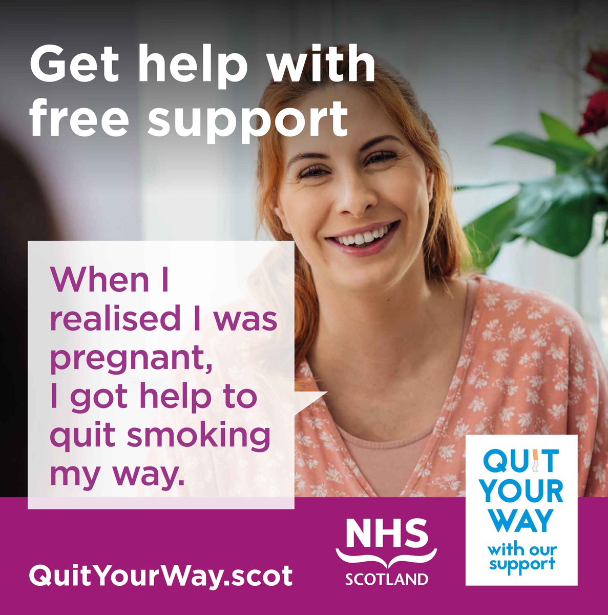 Giving up smoking is one of the best things you can do for your baby. The earlier you stop smoking in your pregnancy, the better.
Quit Your Way Scotland is here with free advice and support.
Get started at QuitYourWay.scot
#QuitYourWay