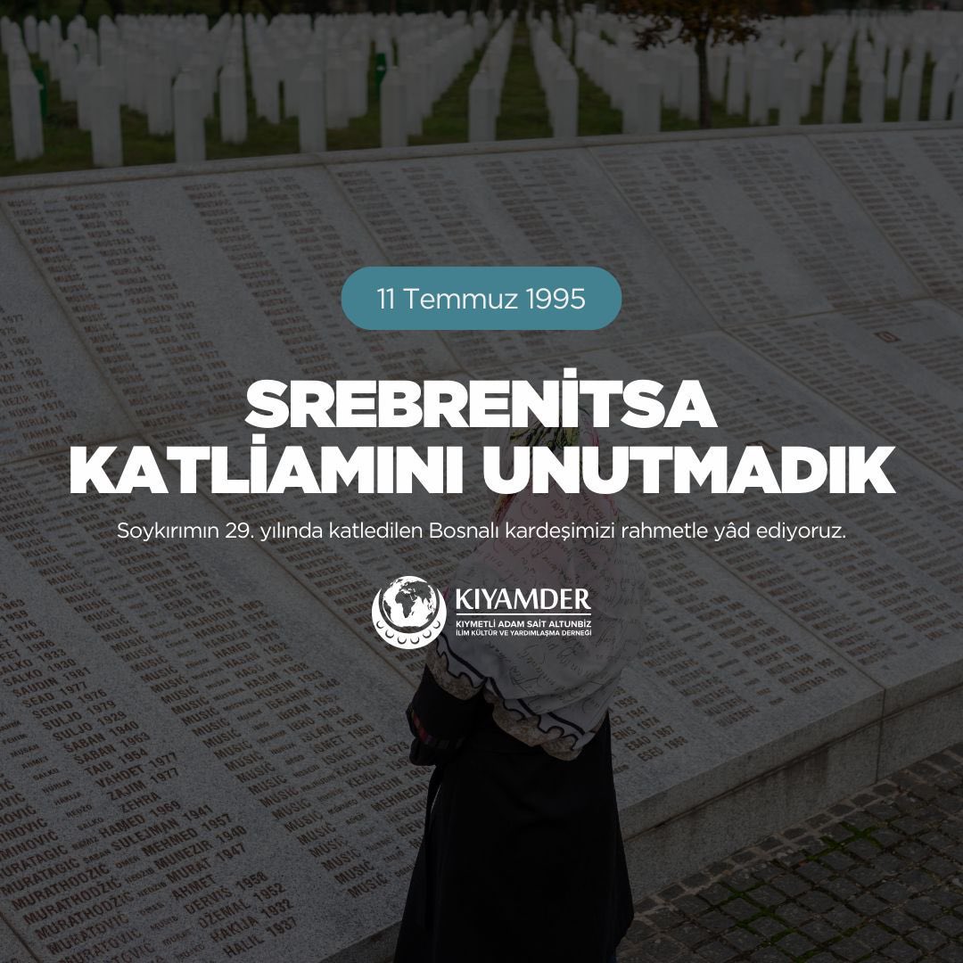 KIYAMDER's tweet photo. Soykırımın 29. yılında katledilen Bosnalı kardeşlerimizi rahmetle yad ediyoruz. https://t.co/TVFqqROijU