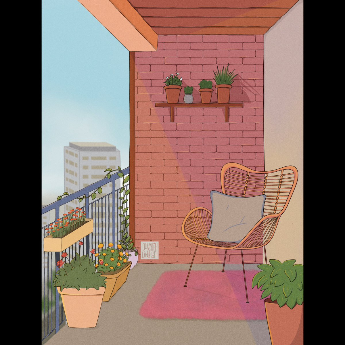 MaRevathy's tweet photo. Balcony Garden 

#Portfolio #digitalart #gardenart #procreateart #visualart #environmentconceptart #conceptart https://t.co/90o2K6YYLV