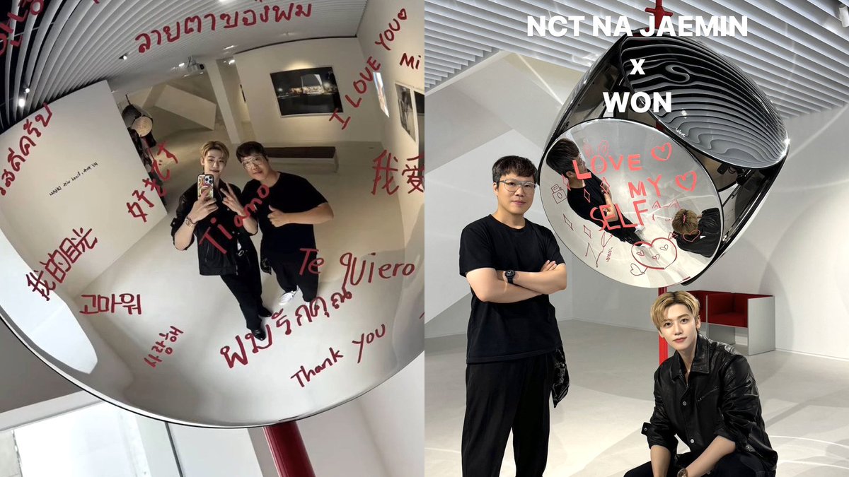 thirteenna's tweet photo. NARCISSISM collaboration so far:
– itzavibe x jaemin: narcissism merch
– makerwon_studio x jaemin: won’s kinetic mirror x jaemin’s handwriting
– cccs hannam x jaemin: collaboration drinks https://t.co/KPgvFPha7D