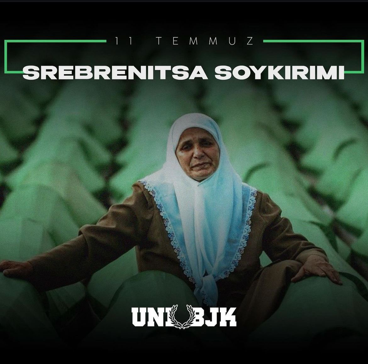 unibjkcom's tweet photo. "Ne yaparsanız yapın, ama soykırımı unutmayın. Çünkü unutulan soykırım tekrarlanır."

#Srebrenitsa’da katledilen 8372 Boşnak kardeşimizi soykırımın 29. yılında rahmetle anıyoruz. #UNIBJK https://t.co/H1TxjpNkrU