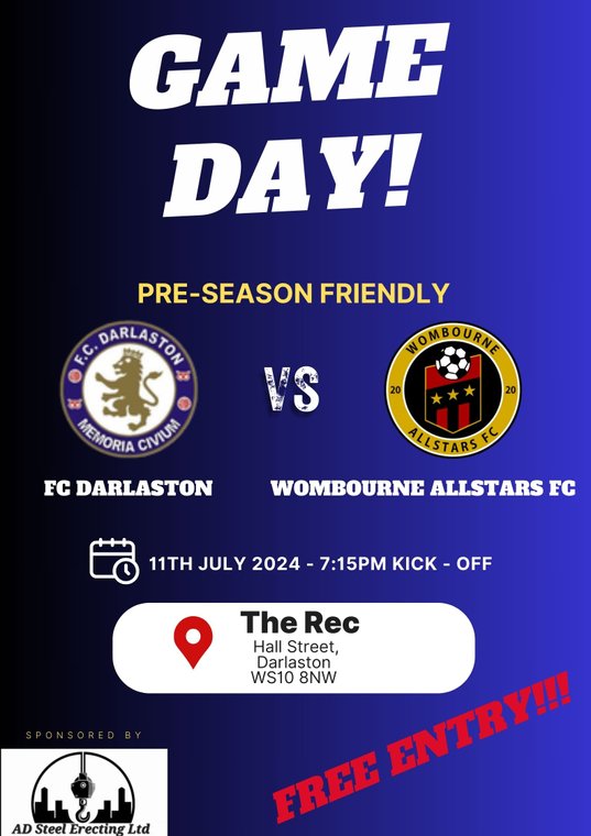 FCDarlaston's tweet photo. Kick Off the Pre-Season with The Boltmakers! #Pitchero
https://t.co/8tzoFhSWpy https://t.co/kY0EfEQfY4