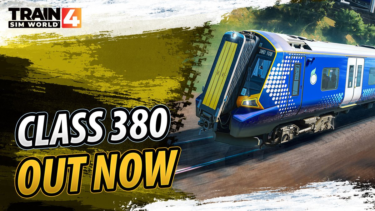 📣 Class 380 is OUT NOW! 📣

Step into the <a href="/ScotRail/">ScotRail</a> Class 380 in the latest Train Sim World 4 release 💙 

🖥️ Interactive Cab Display Screen
🚆 Layers the Cathcart Circle Line Remaster
🛤️ Almost 200 Services

🎮 Consoles live - PC from 5pm UTC today.

👉 bit.ly/Scotrail-Class…