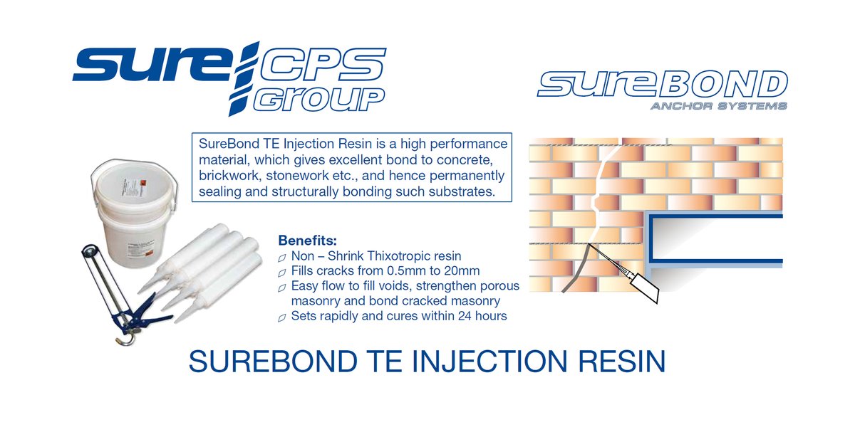 SureBond TE Injection Resin is used for the repair and sealing of cracked masonry. ow.ly/aVjQ50RlbCC
