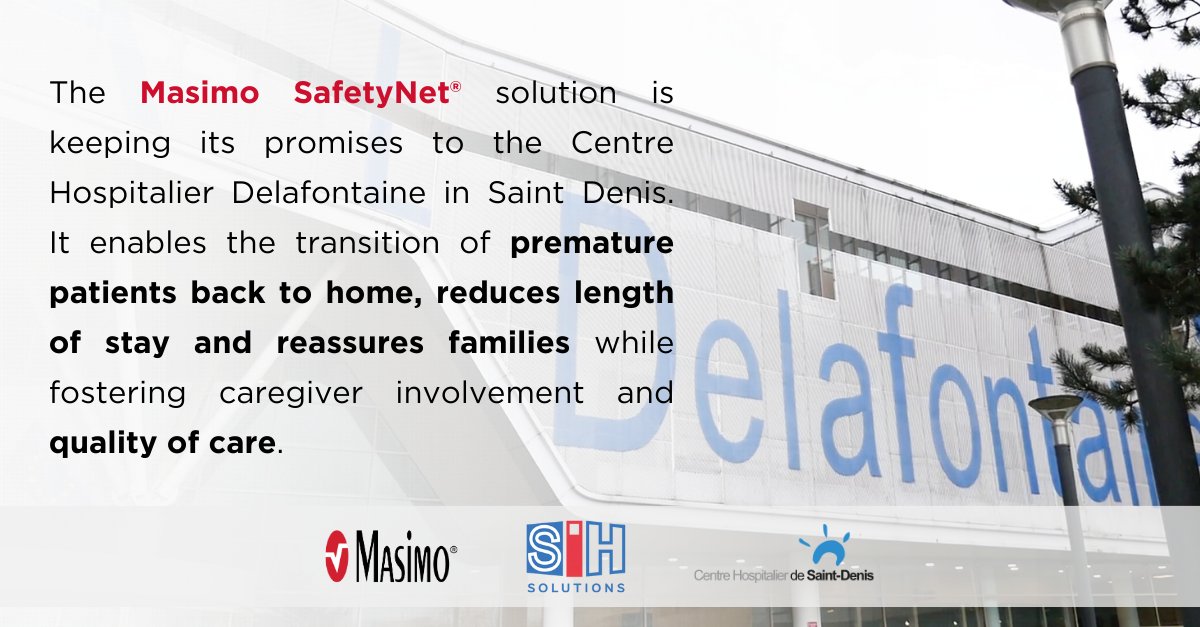Our telehealth solution is transforming care at Centre Hospitalier Delafontaine in France. Dr. Lori &amp; Dr. Bolot credit Masimo SafetyNet® for helping them ensure premature newborns are safely cared for at home. Discover more:  ow.ly/Hol050SyHKE