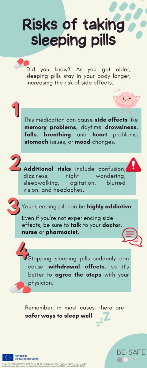 We are excited to introduce our first publication today: the Risks of Taking Sleeping Pills infographic, part of the BESAFE HORIZON EU project! Join us in raising awareness about the #benzodiazepines risks and discover the impact of healthy habits in our sleep #BenzoAwarenessDay