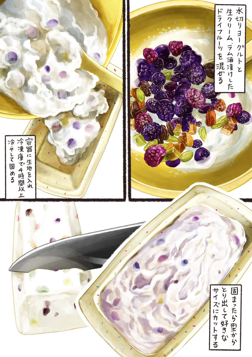 混ぜて冷やすだけ‼️

ご褒美スイーツ
「大人のカッサータ🍨」(1/2) 