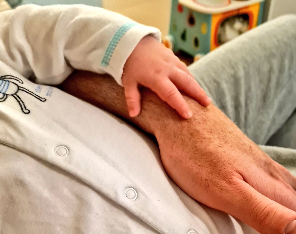 Little hand. 

Our youngest, Kit, is 3 months today.