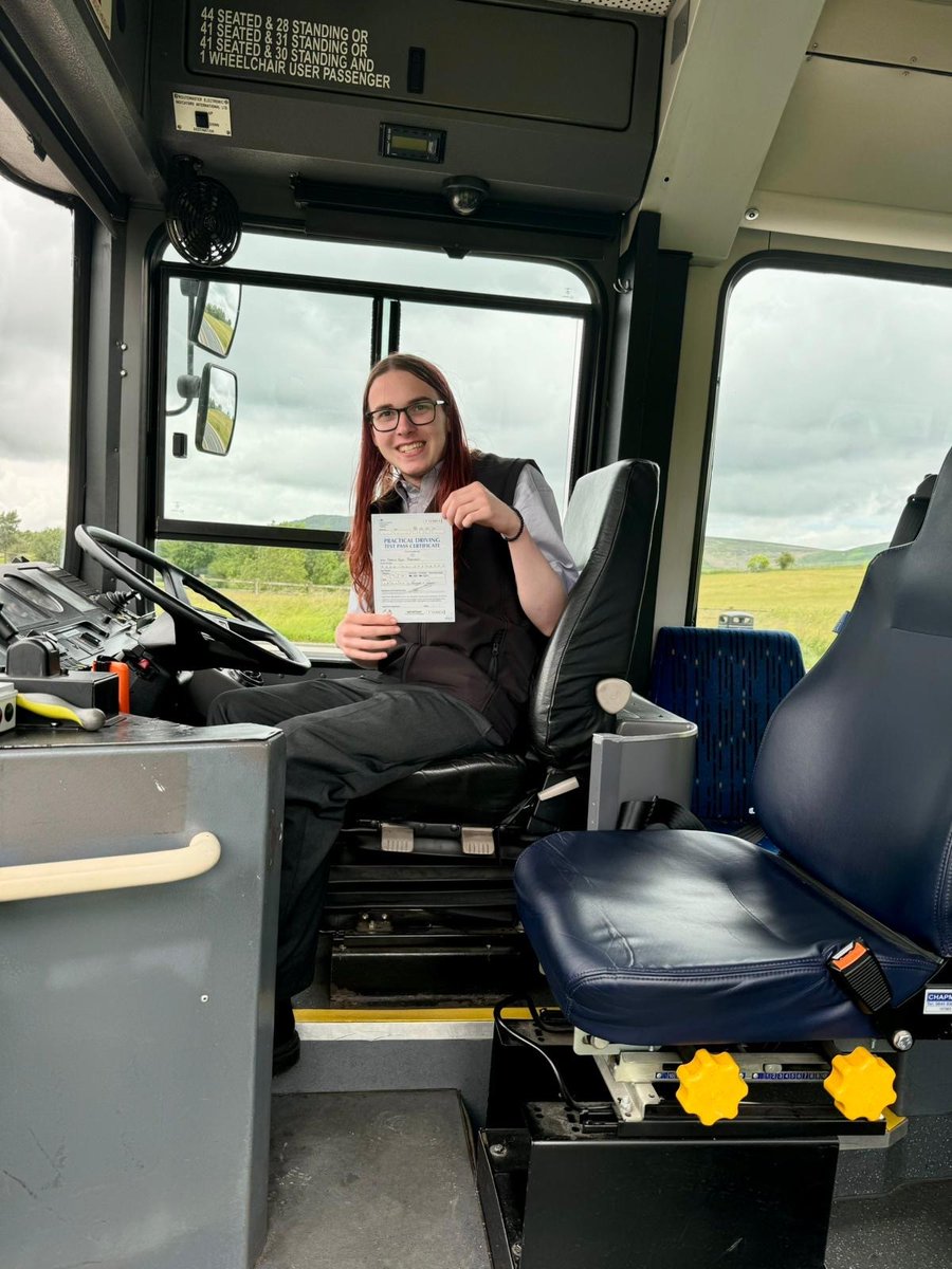 🥳A huge congratulations to Rosie, our brand new bus driver to <a href="/Rossobus/">Rosso</a> in Blackburn. A massive thank you to her instructor, Gordon, for getting Rosie to this point. 🎉Make sure you keep a look out for Rosie driving your bus soon!🙌