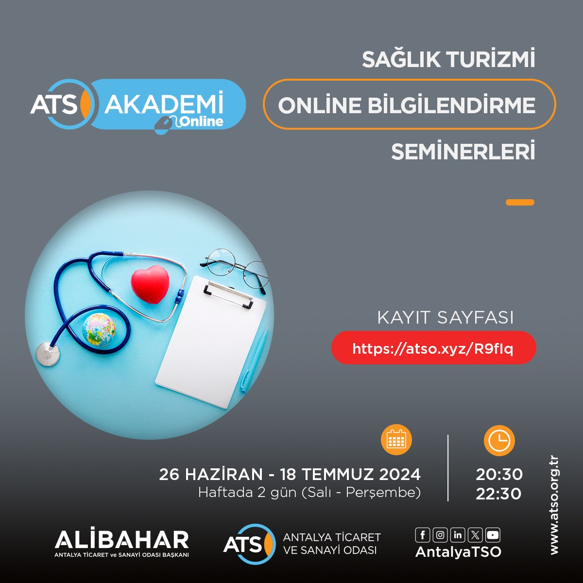 🕣 Bu akşam saat 20:30 ile 22:30 arasında Antalya Ticaret ve Sanayi Odasının organize ettiği "Sağlık Turizminde Fuarlar ve B2B İkili Görüşme programlarından nasıl faydalanabiliriz?" seminerinde buluşuyoruz.

🖥 Katılmak için:
lnkd.in/dMkX6tTV