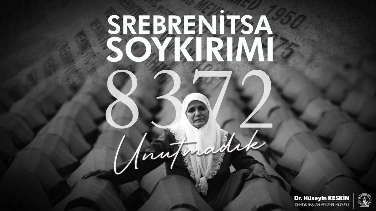 Asla unutmayacağımız, tarihin en utanç verici insanlık suçlarından biri olan #Srebrenitsa Soykırımı’nın 29. yıl dönümünde şehit düşen Bosnalı kardeşlerimizi rahmetle anıyor, geride kalan kederli kardeşlerimize Yüce Allah’tan sabırlar diliyorum.