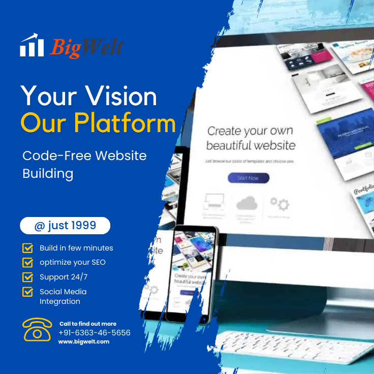 bigwelt_com's tweet image. ✨ Create Stunning Websites Effortlessly! ✨
Our no-code web builder empowers you to design beautiful, responsive websites without any coding skills. Perfect for entrepreneurs, bloggers, and creatives. Start your journey now!
#NoCodeWebBuilder #WebDesign #CreateYourSite