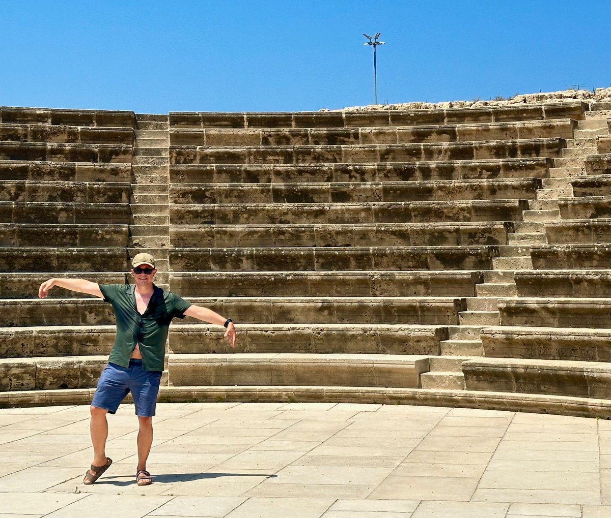 Practising my improv! Who, what, where? Sweaty Brit, Crane movement from Karate Kid, Ancient Rome.