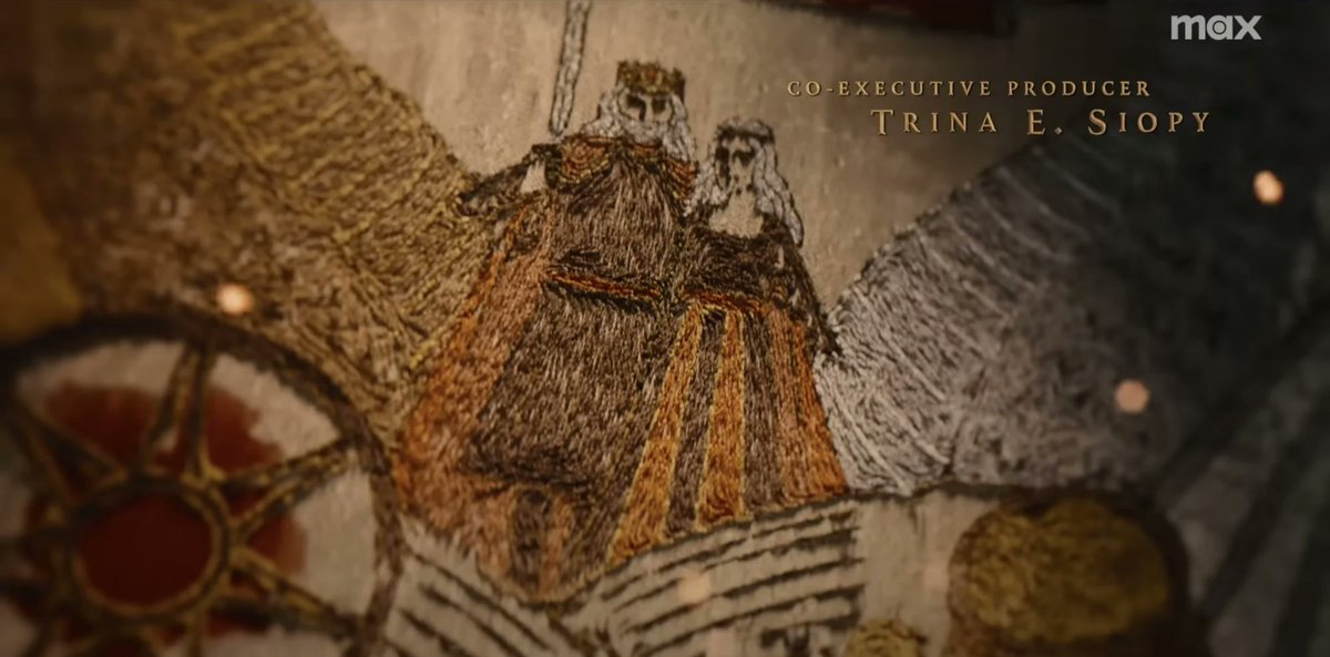 The new opening credits for #HouseoftheDragon Season 2 are 😍🔥! Loving yU+co's embroidered digital tapestry! Can't get enough of the intricate details 🐉👏 #Embroidery #DigitalArt #Tapestry