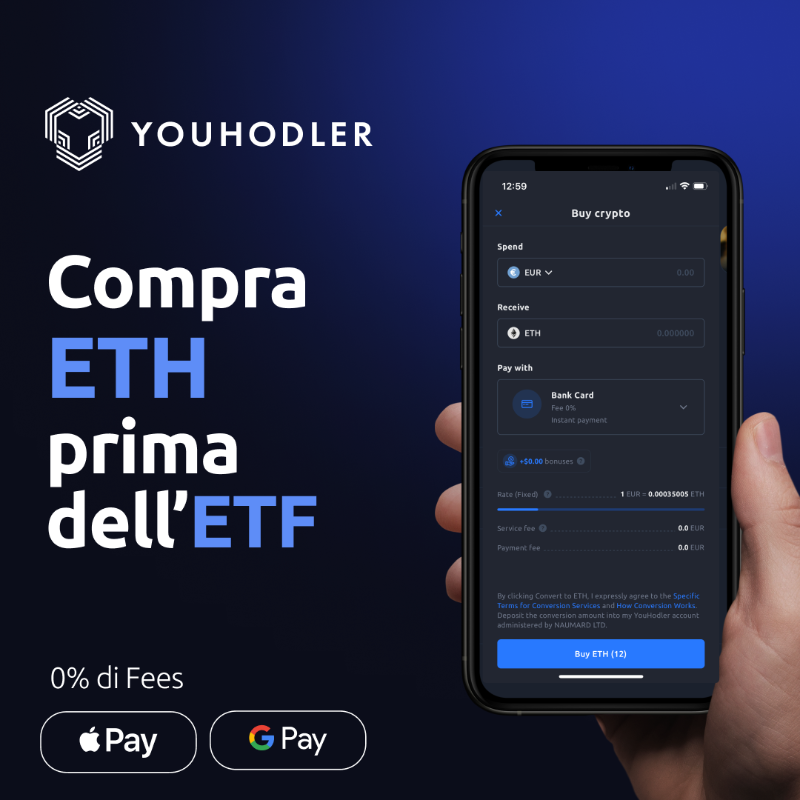 YouHodler's tweet photo. Hai perso l'occasione di acquistare Bitcoin prima del boom dell'ETF?

0% di commissioni con Carta 👇