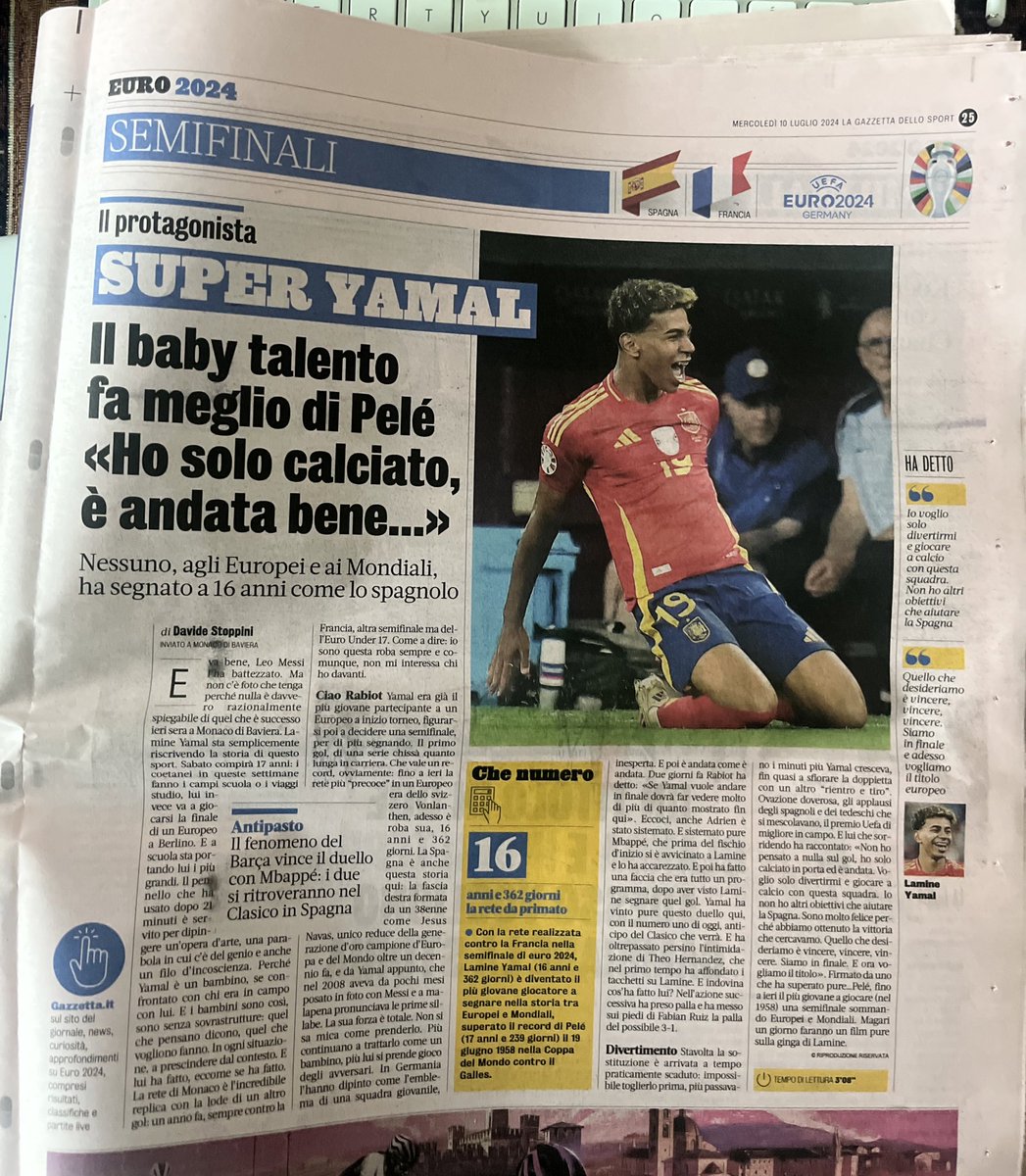 paoloangeloRF's tweet photo. Interessante #stoppini”#Yamal sta riscrivendo la storia di questo sport.. a scuola sta portando lui i più grandi il pennello che ha usato è servito a dipingere un’opera d’arte una parabola in cui c’è del genio e anche un filo d’incoscienza i bambini sono senza sovrastrutture https://t.co/9Xmm5hsqVO