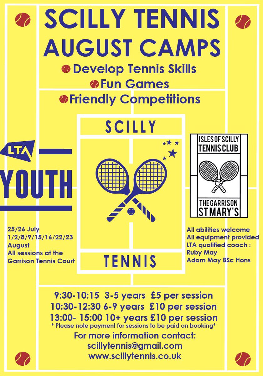 Scilly Tennis Camps Summer 2024
#scilly #tennis #LTA @scillytennis
