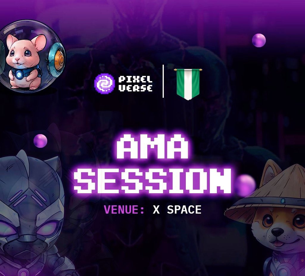 adaora_crypto's tweet image. After an amazing and super charged web3 event in  Lagos state #PixelFest 😍

We shall be having an AMA Today by 6:00 Pm UTC with @pixelverse_xyz 

Remember, #PixFi TGE is around the corner ⌛️ so you sure don’t want to miss the update they will share on this space .

Also, follow…