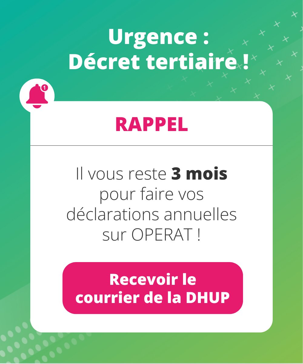 🚨🍋 [DECRET TERTIAIRE] 3 mois pour déclarer vos consommations annuelles sur OPERAT !

La DHUP a récemment envoyé un courrier important qui contient des informations cruciales sur les nouvelles exigences et les implications pour votre entreprise.  💥

👉 contact.citron.io/telechargez-co…