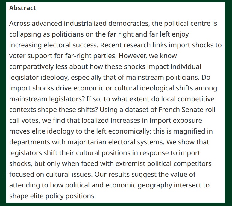 British Jnl Poli Sci (@bjpols) on Twitter photo #OpenAccess from our latest issue -
The Effects of Import Shocks, Electoral Institutions, and Radical Party Competition on Legislator Ideology: Evidence from France - cambridge.org/core/journals/ā¦
- <a href="/AnnaMeyerrose/">Anna Meyerrose</a> & Sara Watson (<a href="/osupolisci/">OSU Polisci</a>) #OpenAccess from our latest issue -
The Effects of Import Shocks, Electoral Institutions, and Radical Party Competition on Legislator Ideology: Evidence from France - cambridge.org/core/journals/ā¦
- <a href="/AnnaMeyerrose/">Anna Meyerrose</a> & Sara Watson (<a href="/osupolisci/">OSU Polisci</a>)