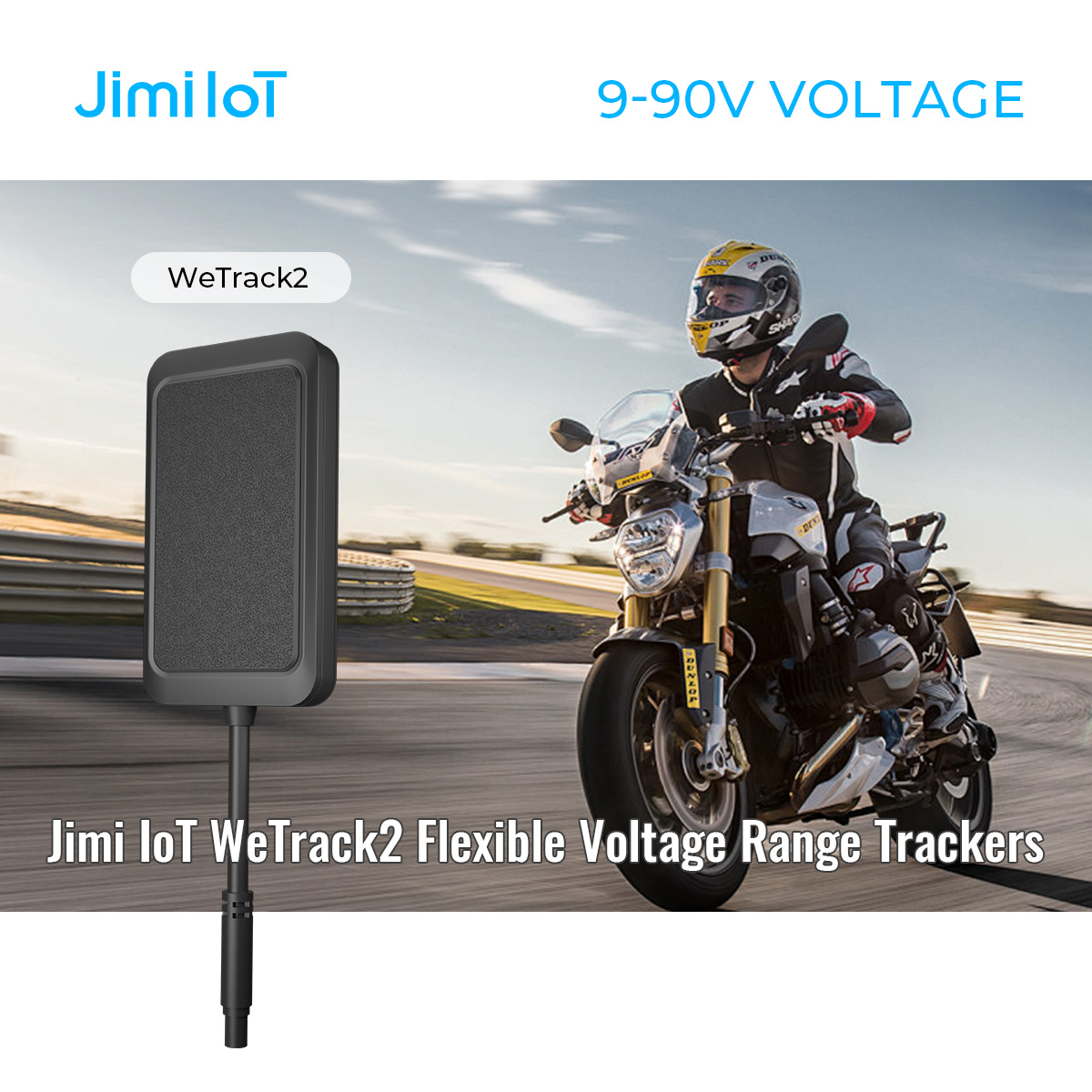 The Jimi IoT WeTrack2 GNSS Tracker is a versatile solution designed to support a wide range of vehicles, including motorcycles and cars. With its 9-90V operating voltage, it's suitable for diverse electrical systems. reurl.cc/Vzrpzn
 #iot #gpstracking #autoparts