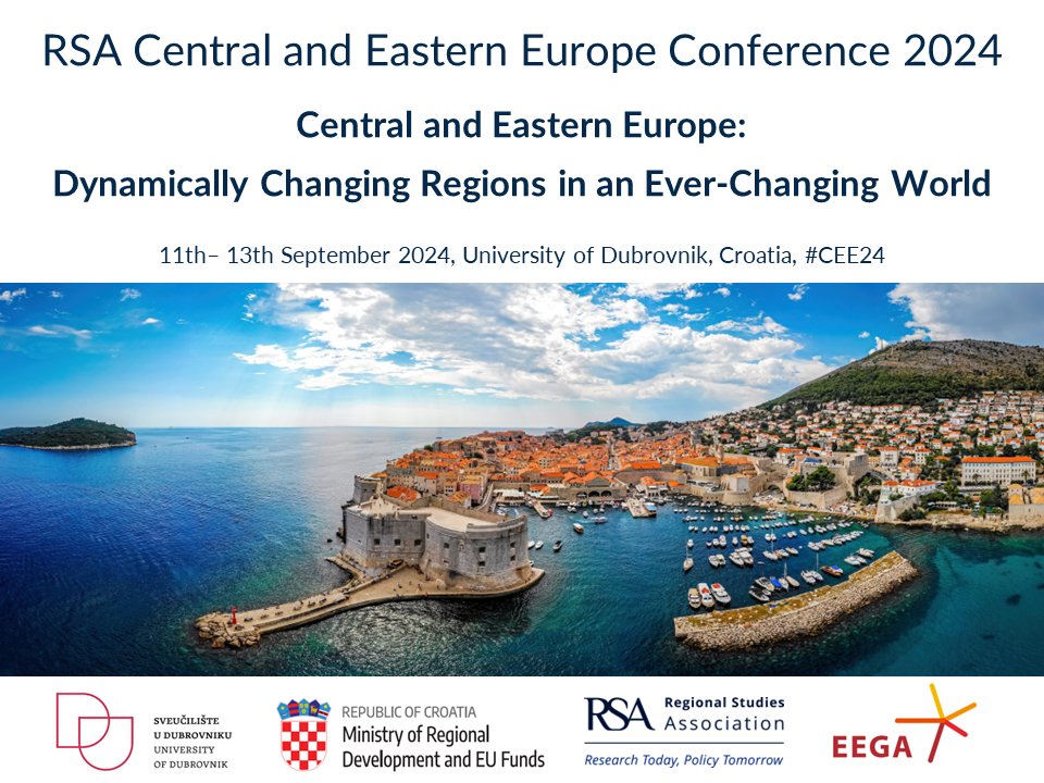 💫Registration for #CEE24 is open, come join us <a href="/UNIDUcro/">Dubrovnik University</a>,Croatia.

Opening Plenary: Future Challenges for Cohesion Policy.
📢<a href="/IdaMusialkowska/">Ida Musialkowska</a> Anna Wagner <a href="/MarijanaSumpor/">Marijana Sumpor</a> 

To view the full programme &amp; to register:

🛜 bit.ly/cee24

🔁🏖️🇭🇷