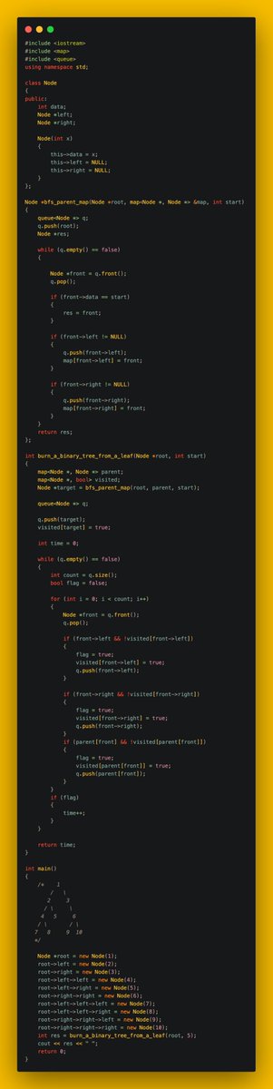 gincode18's tweet image. 🚀 Day 30 of #100DaysOfCode!

🔄 Implemented Tree Traversal in Spiral Form.
📏 Calculated the Diameter of a Binary Tree.
🌳 Found the Lowest Common Ancestor (LCA) in a Binary Tree.
🔥 Solved Burning a Binary Tree from a Leaf.
🔄 Serialized and Deserialized a Binary Tree.

 #DSA