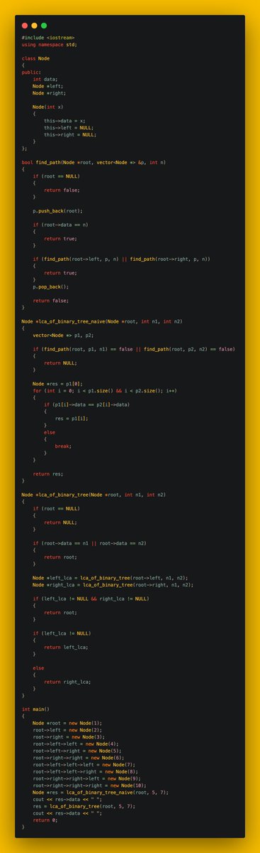 gincode18's tweet image. 🚀 Day 30 of #100DaysOfCode!

🔄 Implemented Tree Traversal in Spiral Form.
📏 Calculated the Diameter of a Binary Tree.
🌳 Found the Lowest Common Ancestor (LCA) in a Binary Tree.
🔥 Solved Burning a Binary Tree from a Leaf.
🔄 Serialized and Deserialized a Binary Tree.

 #DSA