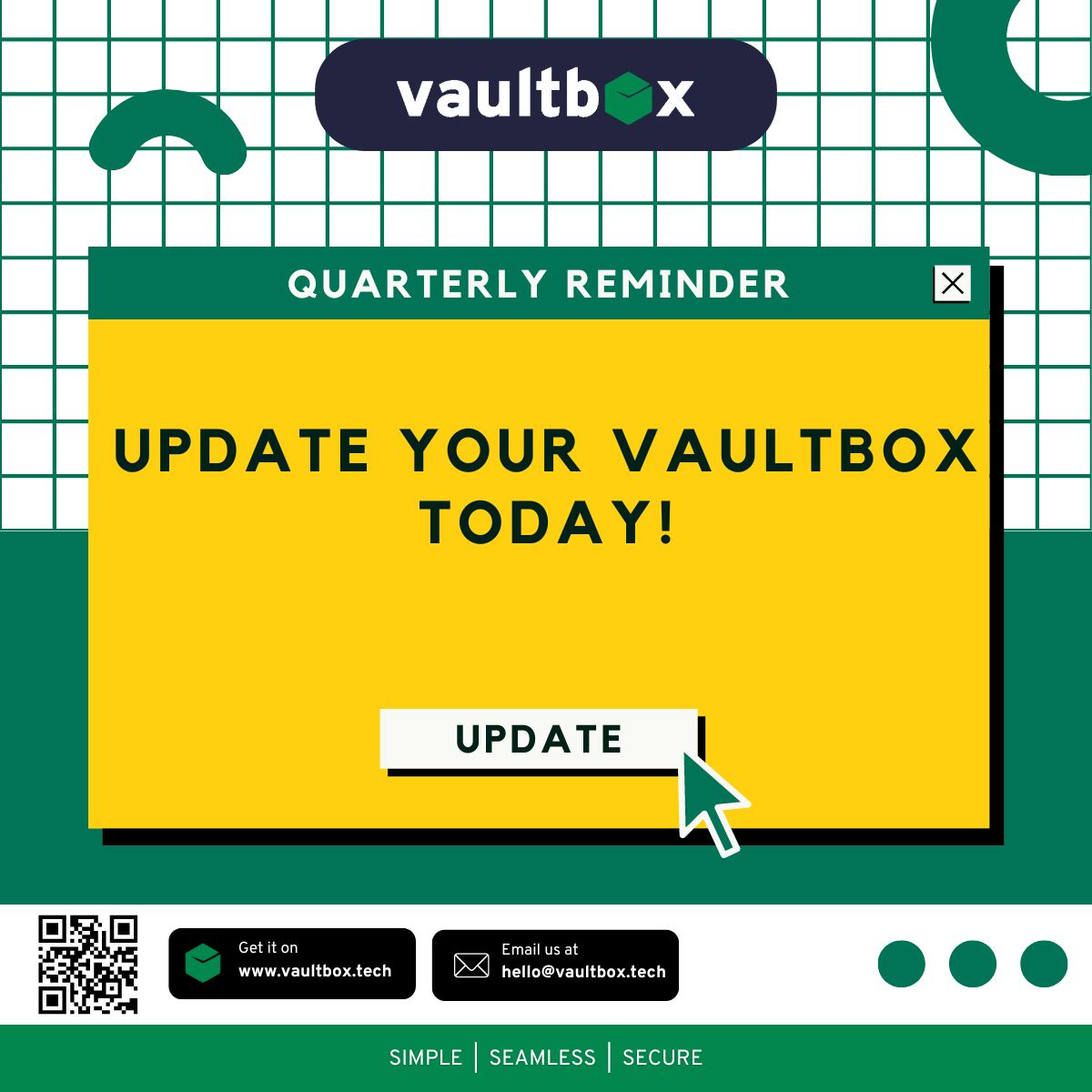 vaultbox_tech's tweet photo. Quarterly reminder to update your vaultbox!

If you don't have an account yet, sign up via https://t.co/AuKe5k5e7F

#digitalvault #LegacyManagement #personalfinance #assetmanagement #legacyplanning #financialplanning #vaultbox #SignUpNow #reminder #quarterlyupdate #Update https://t.co/AgPfQRZVrZ