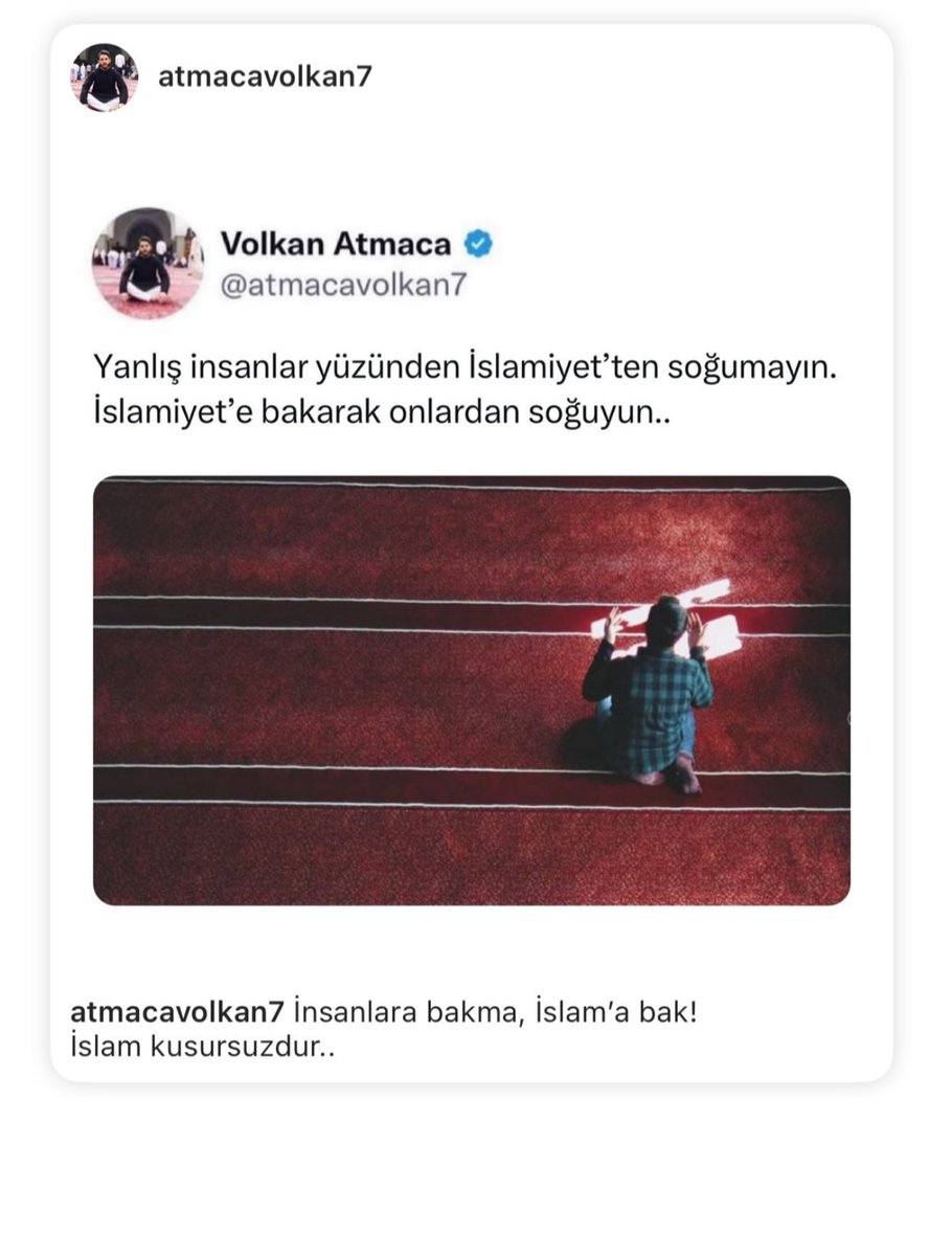 Bu tiviti; yaşlı insanlar yüzünden İslamiyetten soğumayın, İslamiyete bakarak onlardan soğuyun diye okuyup beğendim sonra dinibütün bir arkadaşımın paylaşımı olduğunu fark edip bir daha okuyup geri aldım beğenimi.