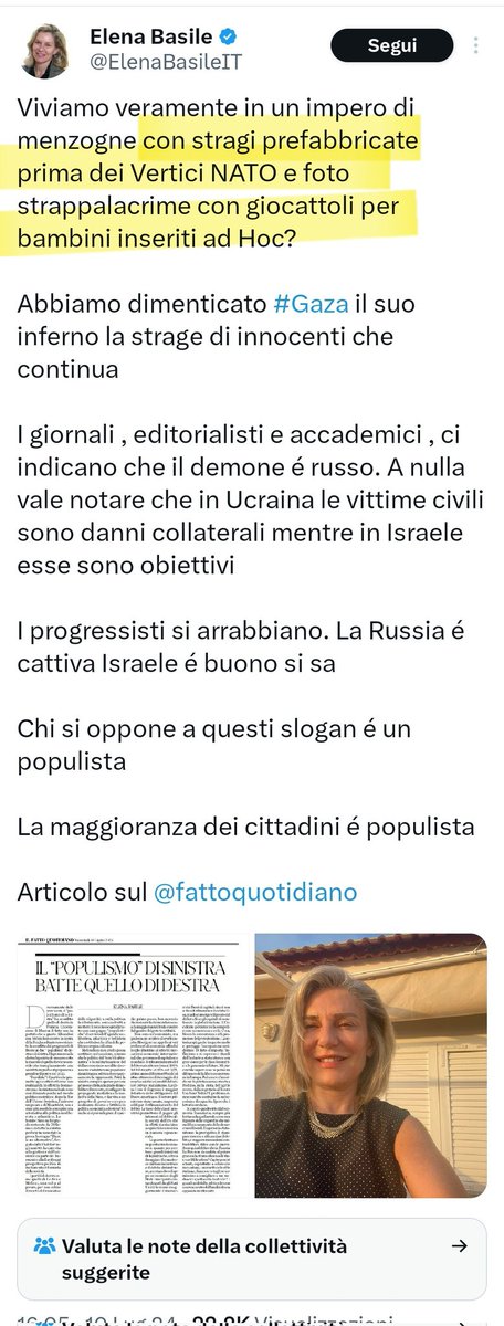 Stefanocomics's tweet photo. @ilario82 @Sofiajeanne Una che scrive sul @fattoquotidiano (e lo tagga) scrive di "strage prefabbricata alla vigilia dei vertici NATO".
Lo pensa anche @petergomezblog ? If not,  perché il suo "giornale" ospita questa tipa delirante ?
Tag @DavidPuente che proprio ieri scriveva dei negazionisti di #Bucha https://t.co/uw91vV3IRS