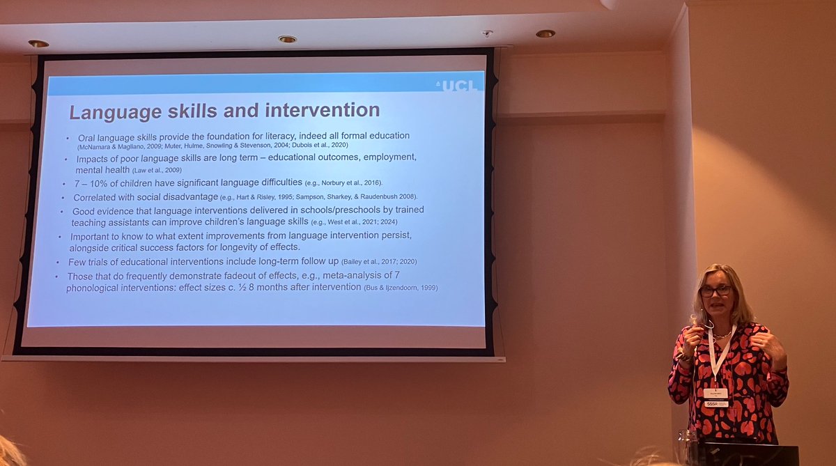 Jodi DeVries (@jodidevries) on Twitter photo Gillian West is setting the stage for her talk by reminding us of the importance of oral language. She’s speaking to a crowded room, hosted by <a href="/lervag/">Monica Melby-Lervåg</a> and Maggie Snowling at #SSSR2024. Gillian West is setting the stage for her talk by reminding us of the importance of oral language. She’s speaking to a crowded room, hosted by <a href="/lervag/">Monica Melby-Lervåg</a> and Maggie Snowling at #SSSR2024.