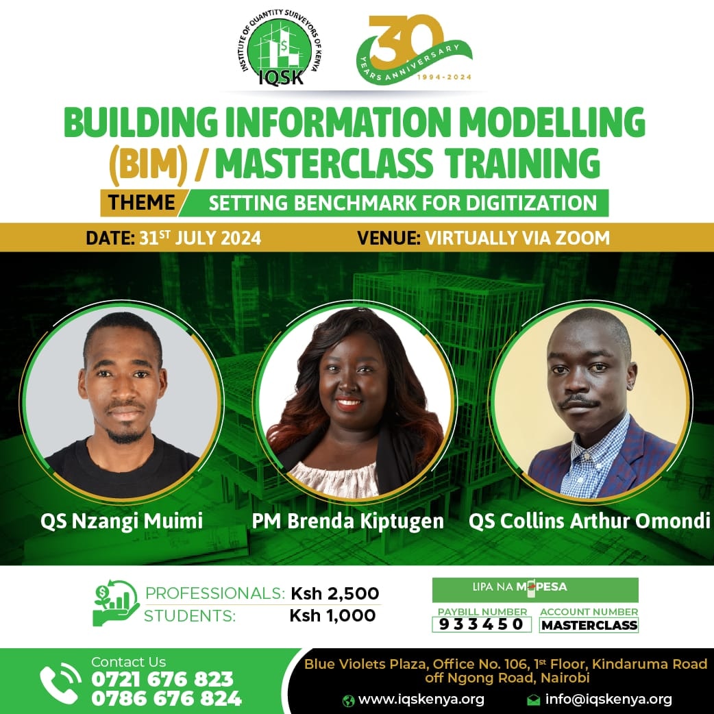 IQSK_Official's tweet photo. Don't miss out on the opportunity to enhance your skills at the IQSK BIM/Master Class Training on July 31st, 2024 from 8am to 2pm

Join us via Zoom to Discover the power of Ai in the construction industryband get insights into Digital Transformation strategies. https://t.co/8pZnIvJvfp