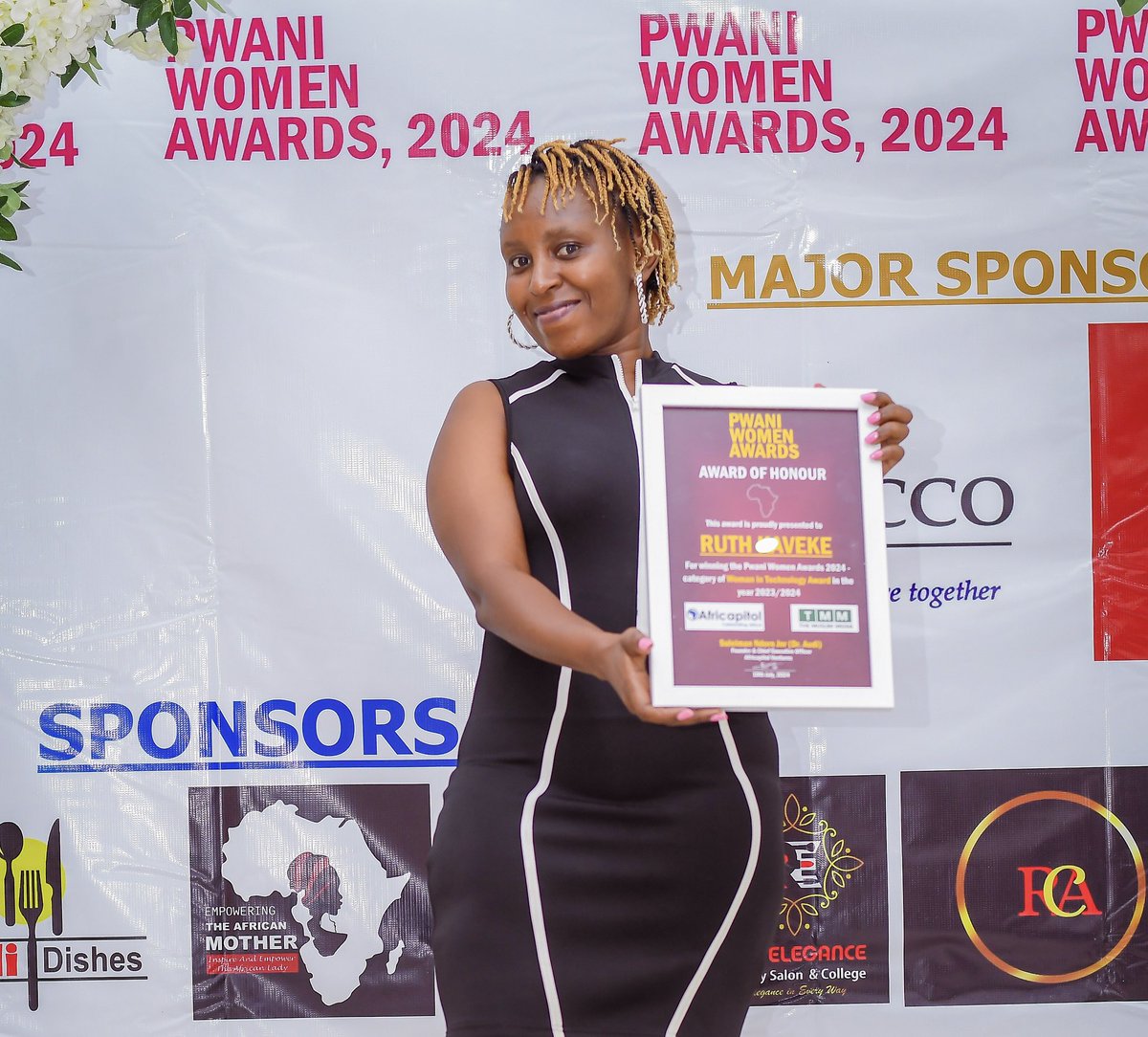kavekeruth's tweet photo. Delighted to have received Women In Tech Award during Pwani Women Award event. I dedicate the award to the collaborative hard work and passion by my remarkable co-founders at @pwaniteknowgalz @ashuna112 &amp; @JoanNabusoba  and the remarkable volunteers, community and team. https://t.co/yld3oYtkog