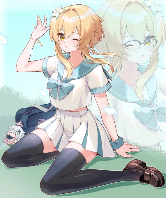 セーラー服の蛍ちゃん描きました!skebリクエストありがとうございました!! #原神