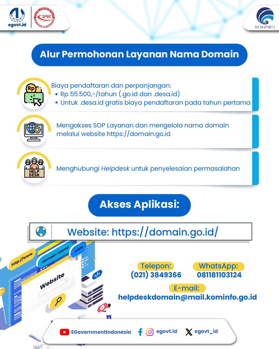 tpdkomdigi's tweet photo. Bila #KawanEgovt masih bingung bagaimana caranya mendaftarkan nama domain .go.id atau .desa.id sekarang mingov spill caranya yaπ
Yang punya pertanyaan lebih lanjut bisa tulis di kolom komen
#DirektoratLAIP
#EgovtIndonesia
#IntegrasikanNegeri
#DomainInstansiPemerintah https://t.co/VpZBJfYaB9