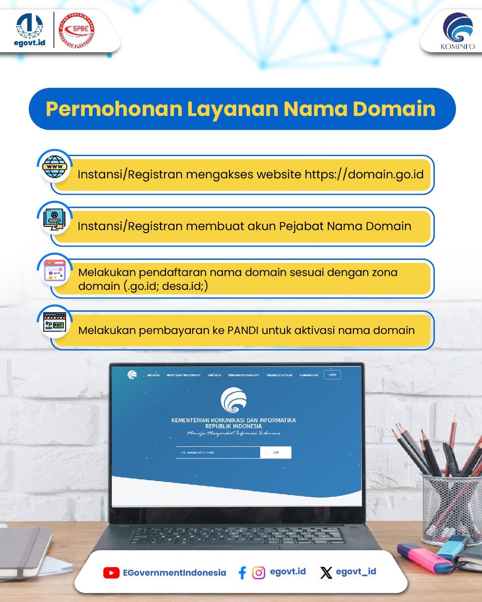 tpdkomdigi's tweet photo. Bila #KawanEgovt masih bingung bagaimana caranya mendaftarkan nama domain .go.id atau .desa.id sekarang mingov spill caranya yaπ
Yang punya pertanyaan lebih lanjut bisa tulis di kolom komen
#DirektoratLAIP
#EgovtIndonesia
#IntegrasikanNegeri
#DomainInstansiPemerintah https://t.co/VpZBJfYaB9