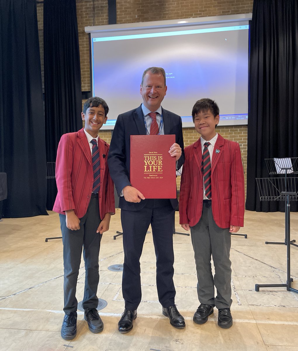 Last week we said goodbye to our Headmaster, Mr Price, after 20 years at The Mall School.

All the pupils contributed to a ‘This if Your Life’ book with Reception to Year 3 creating a bucket list for his retirement &amp; Years 4 to 6 sharing their favourite memories of him.
