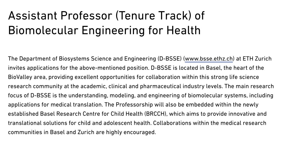 D-BSSE, ETH Zurich (@eth_bsse) on Twitter photo #JobAlert Our Department is seeking a scientific expert APTT in engineering bimolecular systems with a translation focus on paediatric health > u.ethz.ch/V3zGa <a href="/ETH_en/">ETH Zurich</a> Applications are due 31 August 2024. Thanks for sharing! #JobAlert Our Department is seeking a scientific expert APTT in engineering bimolecular systems with a translation focus on paediatric health > u.ethz.ch/V3zGa <a href="/ETH_en/">ETH Zurich</a> Applications are due 31 August 2024. Thanks for sharing!