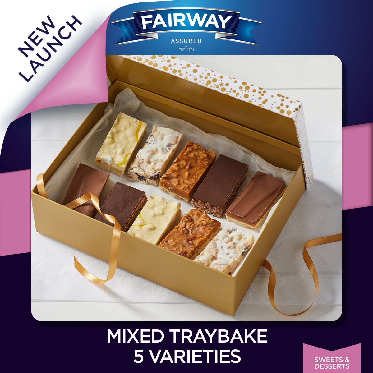 🌟 New Arrival Alert! 🌟 #FairwayAssured Mixed Traybakes - 5 irresistible flavours in one pack! Perfect for cafés, restaurants, and kitchens. Conveniently frozen and fully recyclable.

Order online 👉 ow.ly/KIrx50SqLo9

#Foodservice #Catering #Cafe #Coffeeshop