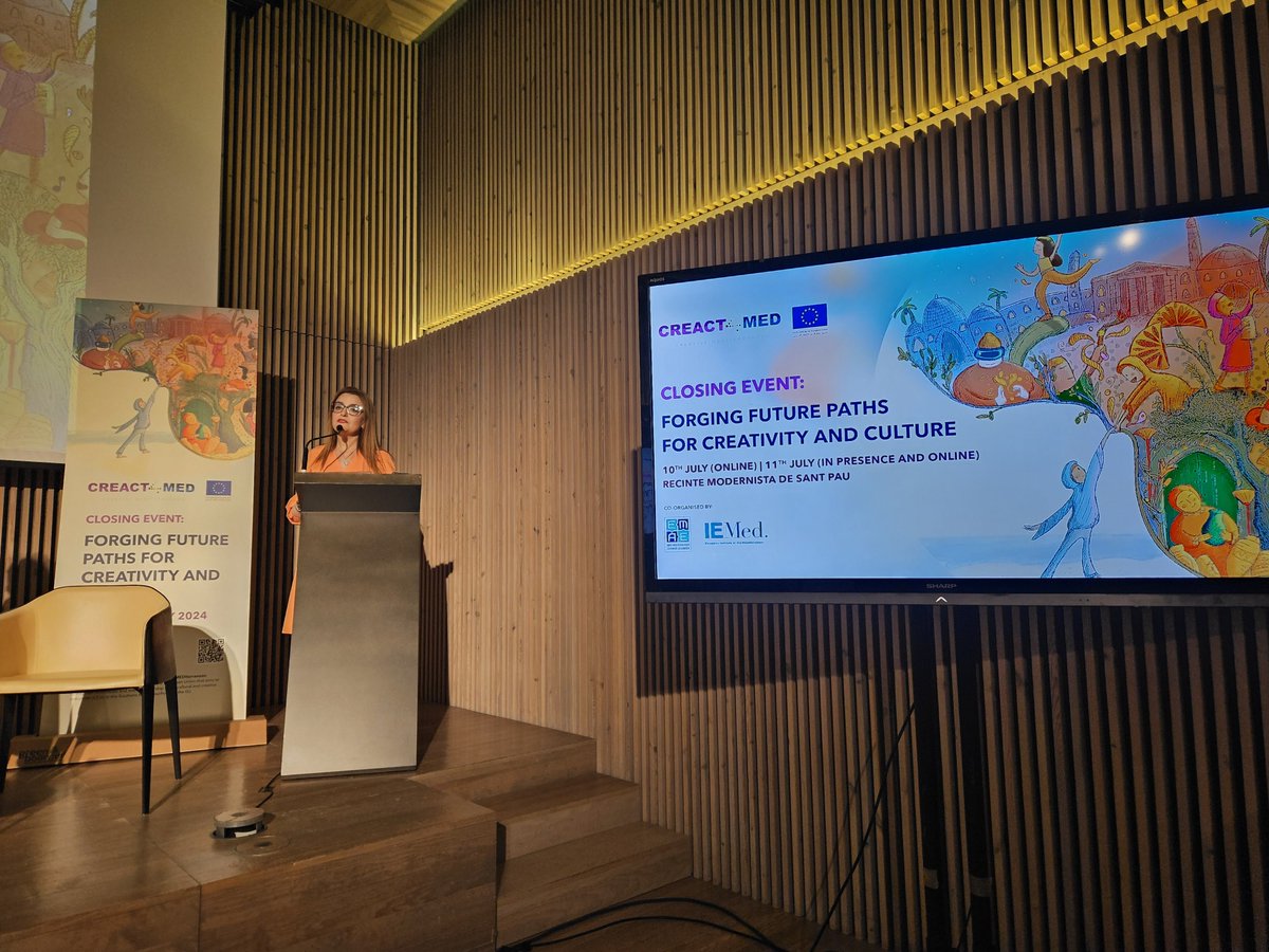 Creative Mediterranean - CREACT4MED Project (@creact4med) on Twitter photo By fostering innovation and entrepreneurship, the Cultural and Creative Industries serve as vital building blocks for economic transformation and sustainable social development in the Mediterranean region" - <a href="/EMEAorg/">Euro-Mediterranean Economists Association - EMEA</a> President Prof <a href="/rym_ayadi/">Rym Ayadi</a> at the #CREACT4MED24 final event By fostering innovation and entrepreneurship, the Cultural and Creative Industries serve as vital building blocks for economic transformation and sustainable social development in the Mediterranean region" - <a href="/EMEAorg/">Euro-Mediterranean Economists Association - EMEA</a> President Prof <a href="/rym_ayadi/">Rym Ayadi</a> at the #CREACT4MED24 final event